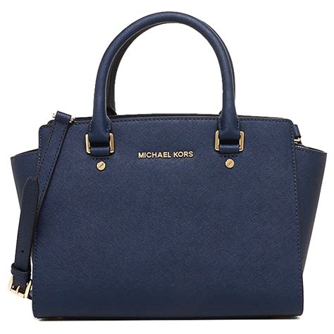 michael kors selma medium top zip satchel navy saffiano|Michael Kors saffiano satchel.